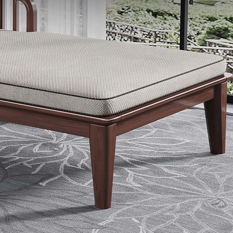 71.65" L Natuur noten Slipcovered Chaise Lounge Couch 2 Pillows