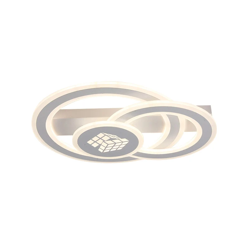 Acryl dubbele ring LED-inbouwlamp eigentijds vierkant patroon witte plafondverlichting warm/wit licht/afstandsbediening tr...