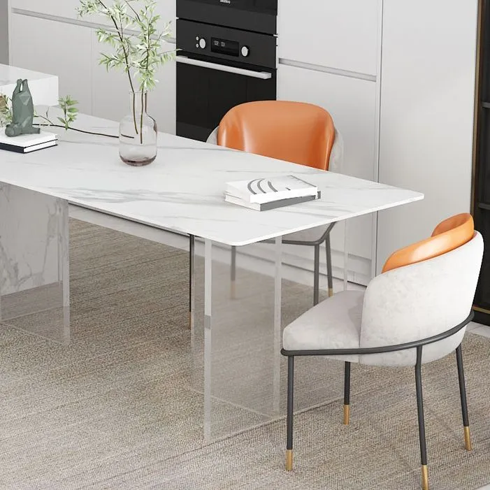 Actueel Style Dining Table Rectangle Sintered Stone Double Pedestal Table Kitchen 47
