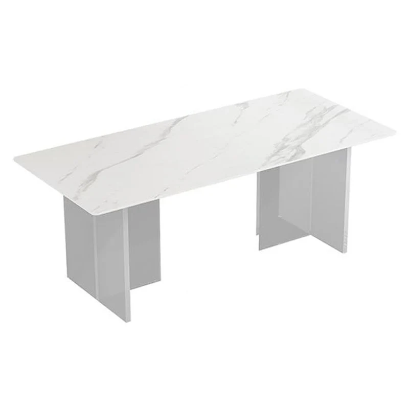 Actueel Style Dining Table Rectangle Sintered Stone Double Pedestal Table Kitchen 47
