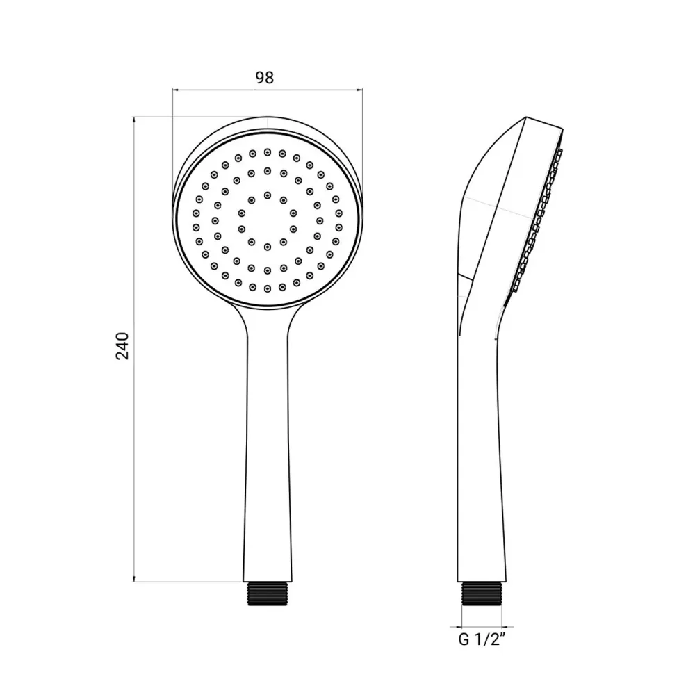Alisso single-jet shower zwart anti-limescale ABS