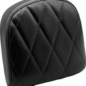 Almohadilla Para Barra Respaldo Vinilo Negro Brillante De Un Solo Diamante Para Harley Davidson