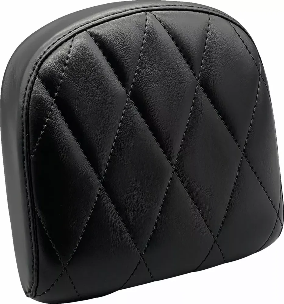 Almohadilla Para Barra Respaldo Vinilo Negro Brillante De Un Solo Diamante Para Harley Davidson