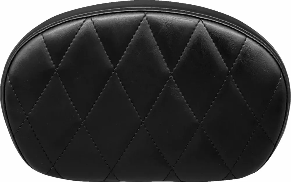 Almohadilla Para Barra Respaldo Vinilo Negro Brillante De Un Solo Diamante Para Harley Davidson