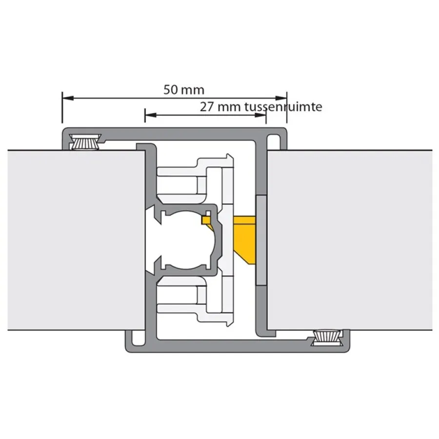 Alprokon deurnaaldprofiel - P-Prefab-2/40 - 600/T24 - bi/bu - 2200 mm