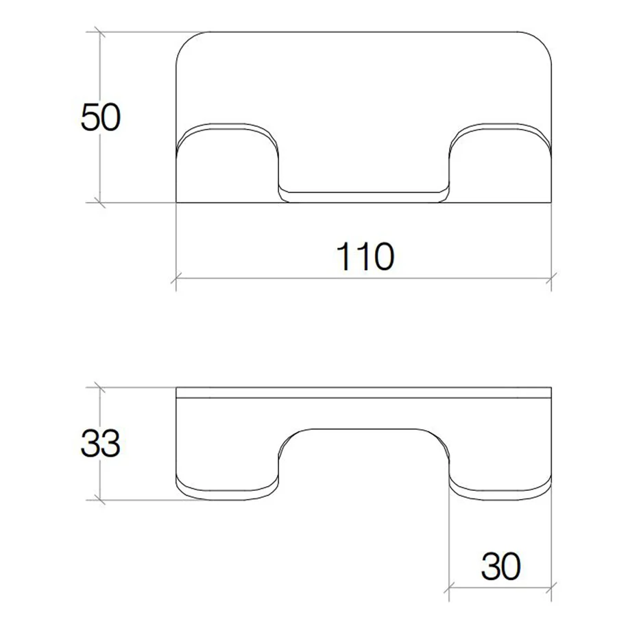 Appendino Wall Duo Hook Painted Black Aluminum Lineabeta