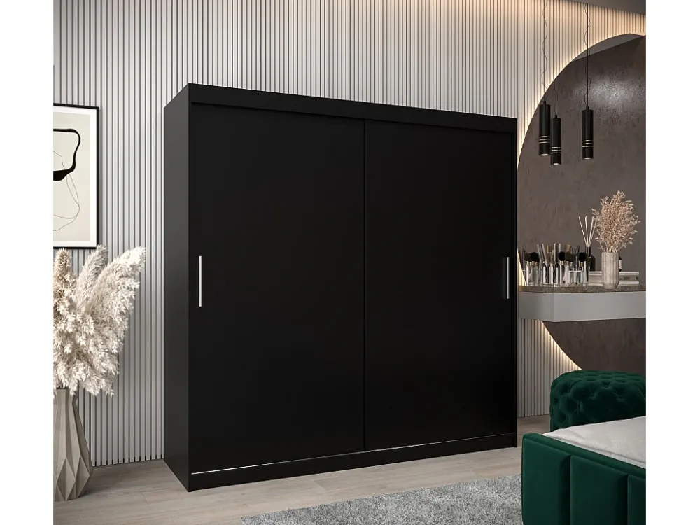 ARMARIO TOKYO DE PUERTAS CORREDERAS 200/200/62 2 puertas (Negro/Negro)