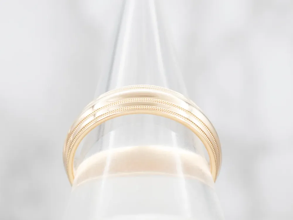 Art Carved Dubbel Milgrain Lined Wedding Band