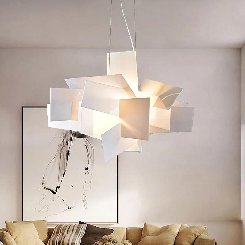 Artistry gesplitste acryldruppelhanger 2 lampen Multilicht plafondlamp wit/rood voor woonkamer