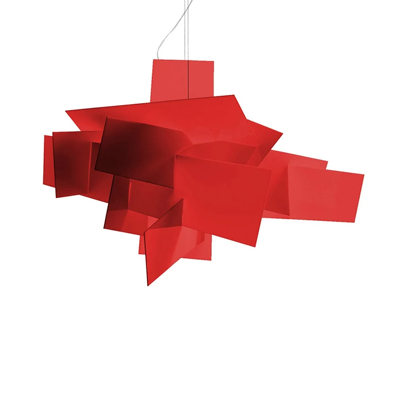 Artistry gesplitste acryldruppelhanger 2 lampen Multilicht plafondlamp wit/rood voor woonkamer