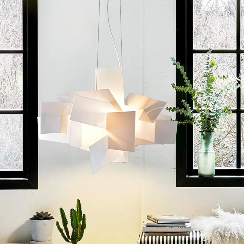 Artistry gesplitste acryldruppelhanger 2 lampen Multilicht plafondlamp wit/rood voor woonkamer