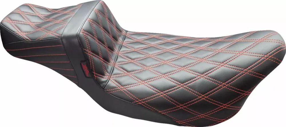 Asiento Tailwhip Daddy Groot Legs De Doble Diamante Con Hilo Rojo Para Harley Davidson