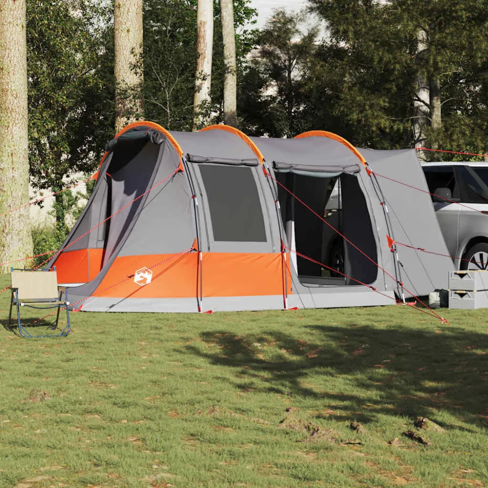 Autotent 2-persoons waterdicht grijs en oranje