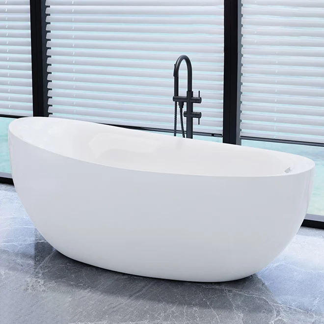 Bathroom Modern Één Slipper Bathtub Stand Alone Acrylic Bath Tub White