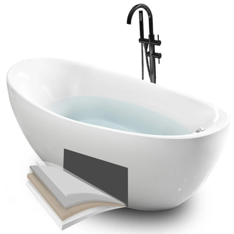 Bathroom Modern Één Slipper Bathtub Stand Alone Acrylic Bath Tub White