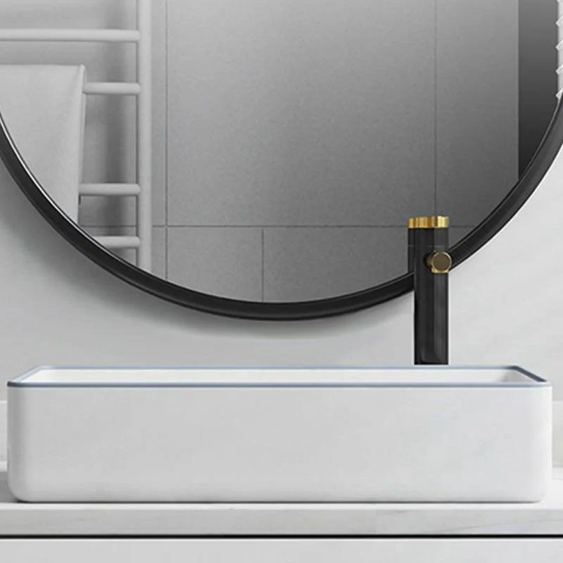 Bathroom Sink Van keramiek Rectangular Faucet Single Rod Handle Sink 19l