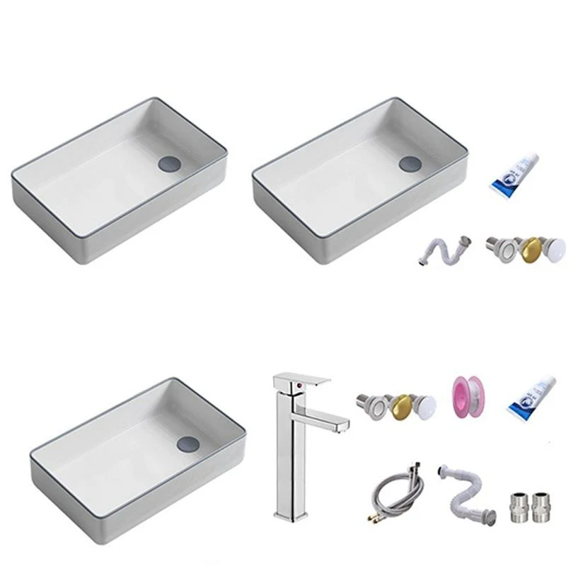 Bathroom Sink Van keramiek Rectangular Faucet Single Rod Handle Sink 19l