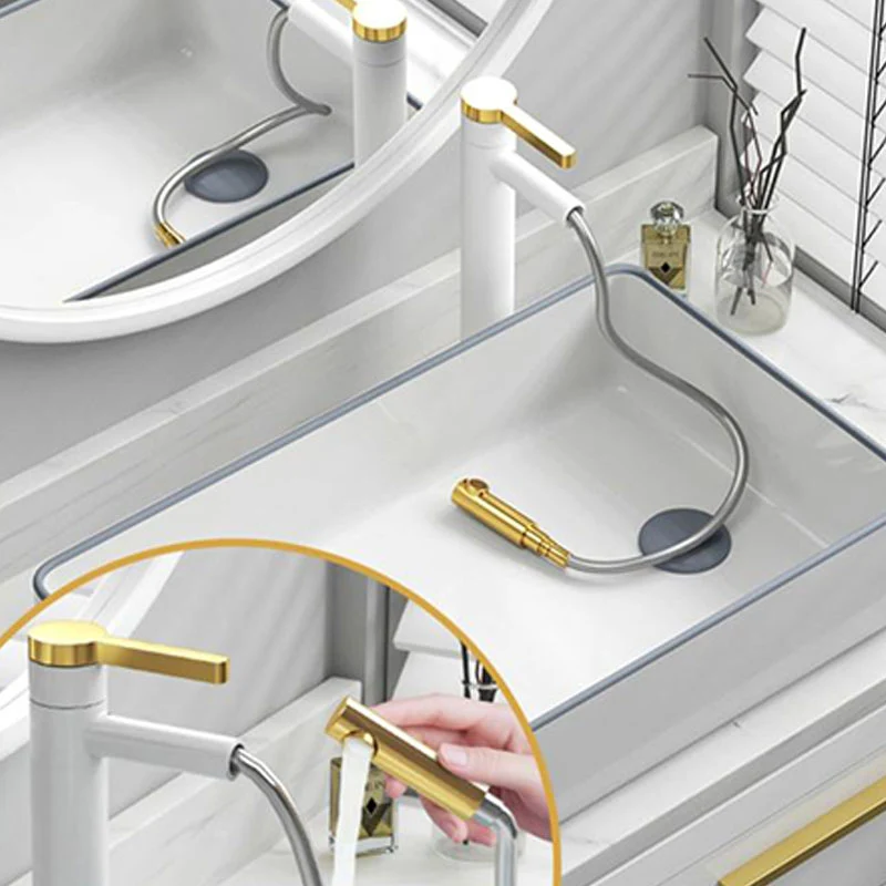 Bathroom Sink Van keramiek Rectangular Faucet Single Rod Handle Sink 19l