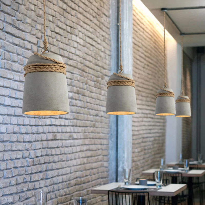 Bell Suspension Lighting Eenvoud Cement Hangende plafondlamp met één lamp de eetkamer