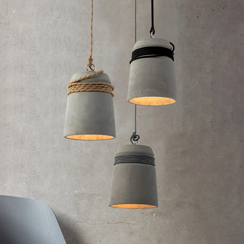 Bell Suspension Lighting Eenvoud Cement Hangende plafondlamp met één lamp de eetkamer