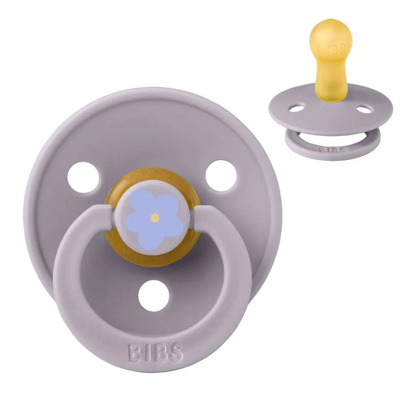 Bibs Ronde Colour Fopspeen - mt. 2 - natuurrubber - Studio - Jasmine - Fossielgrijs
