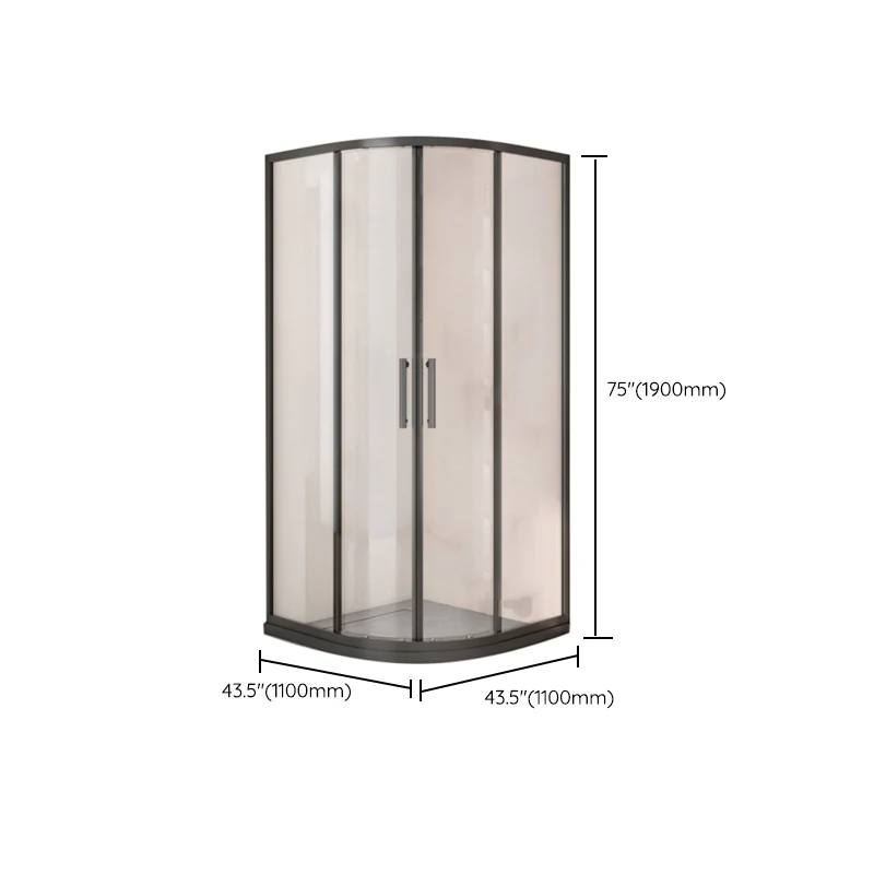 Black Full Frame Curved Tempered Glass Tweemaal Slide Shower Door 35l