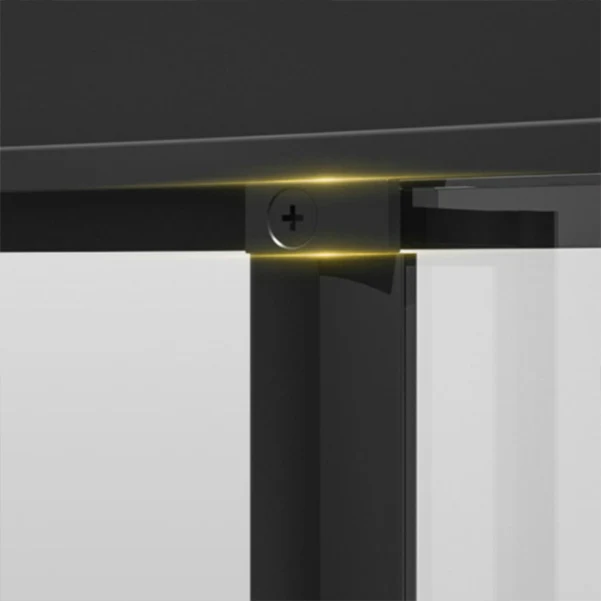 Black Full Frame Curved Tempered Glass Tweemaal Slide Shower Door 35l