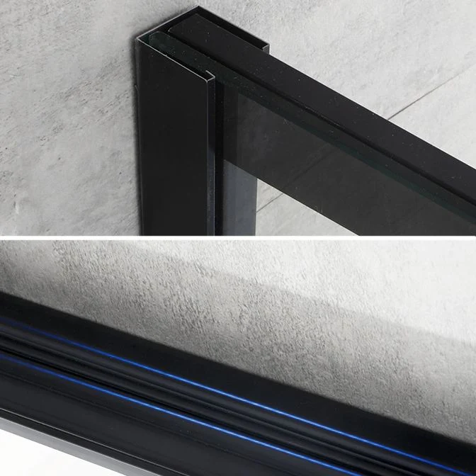 Black Solo Sliding Shower Door Framed Tempered Shower Doors Silver