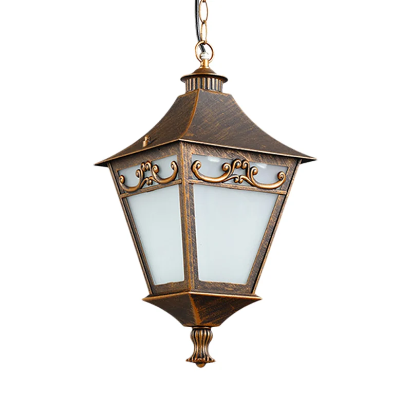 Black/Bronze 1 Bulb Drop Pendant Rustic Melkwit Glass Lantern Hanging Ceiling Light Corridor Black