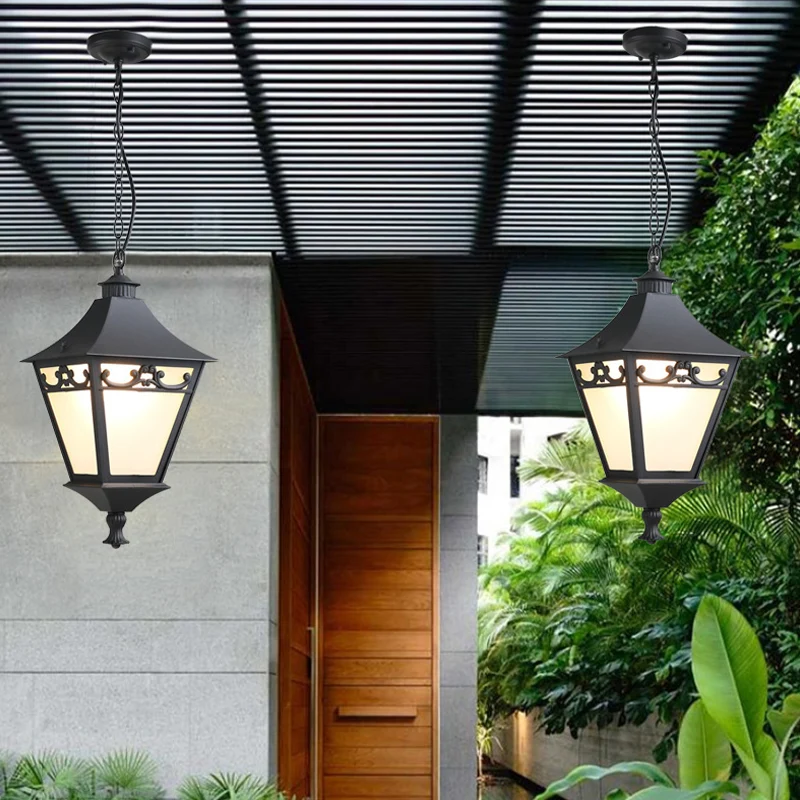 Black/Bronze 1 Bulb Drop Pendant Rustic Melkwit Glass Lantern Hanging Ceiling Light Corridor Black