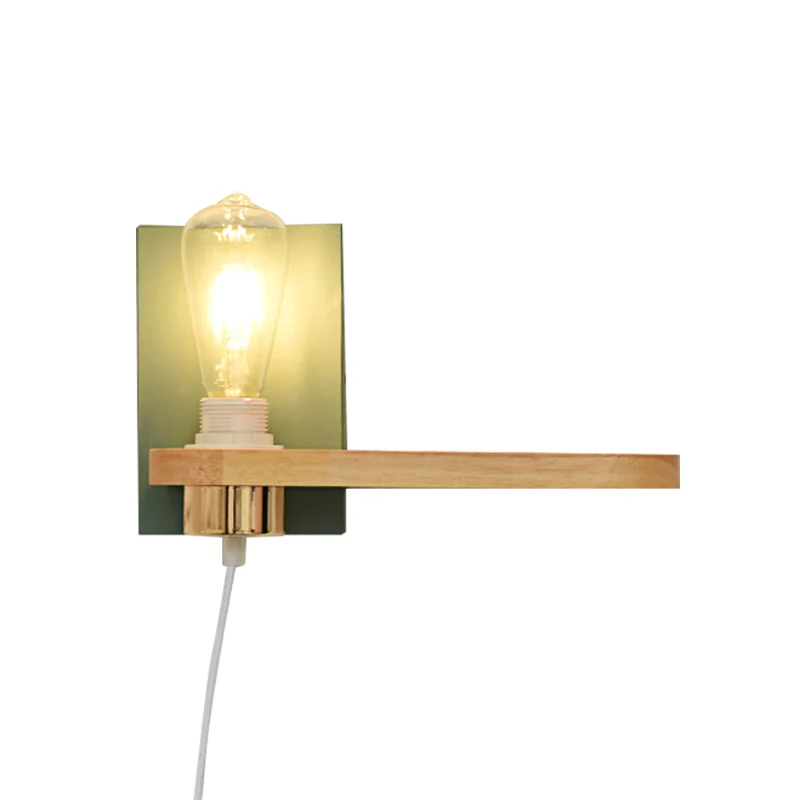 Black/Green Van metaal Backplate Wall Lighting Fixture Simple 1 Light Bare Bulb Wall Mounted Lamp Corridor Green