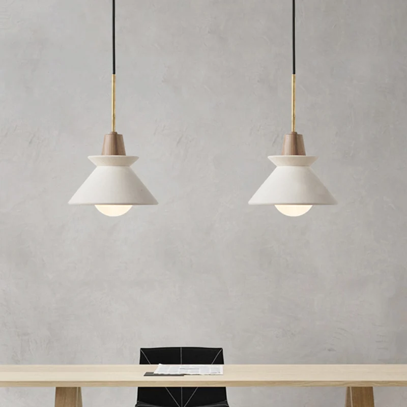 Bowl Shade Plafondlamp Eenvoud Cement Enkele Eetkamer Hangende hanglamp wit
