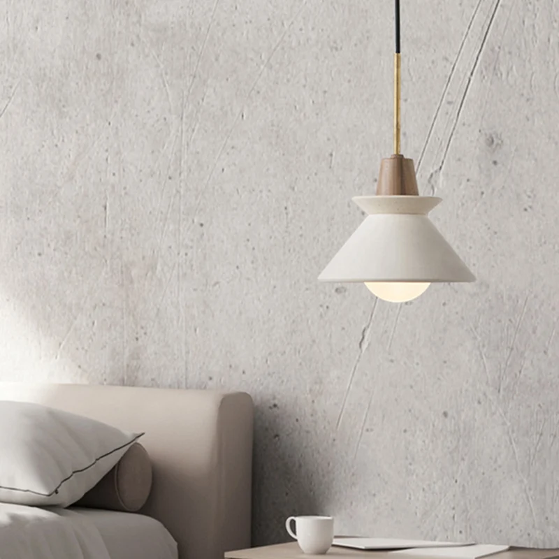 Bowl Shade Plafondlamp Eenvoud Cement Enkele Eetkamer Hangende hanglamp wit