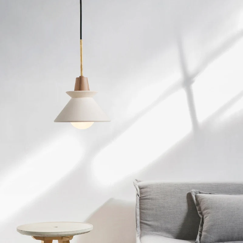 Bowl Shade Plafondlamp Eenvoud Cement Enkele Eetkamer Hangende hanglamp wit