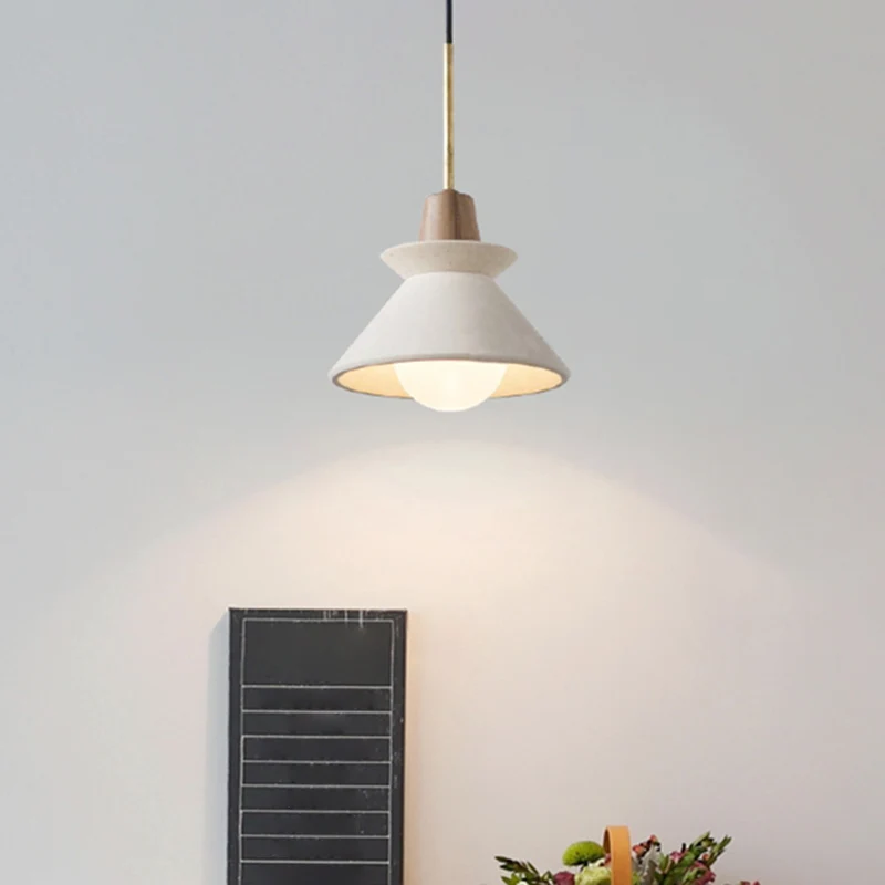 Bowl Shade Plafondlamp Eenvoud Cement Enkele Eetkamer Hangende hanglamp wit