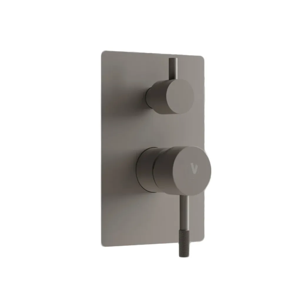 Built- shower mixer 2-way diverter RubiFlux Tennis Mud - Mud Asgrijs