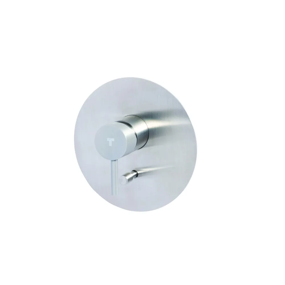 Built- shower mixer tap two-way diverter roestvast steel Brushed finish rock-colored handle Tubico Colorado