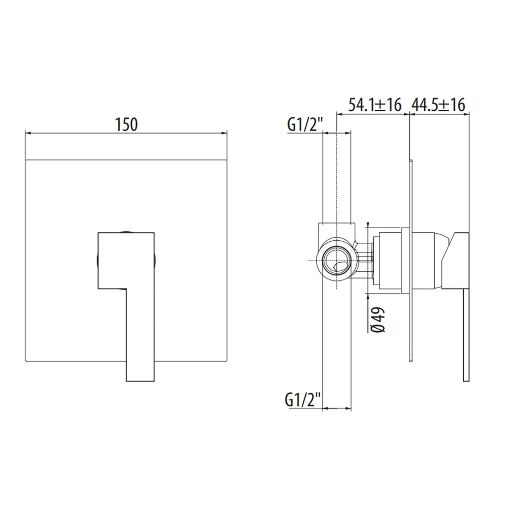 Built- single-way shower mixer model Color Cube Gattoni