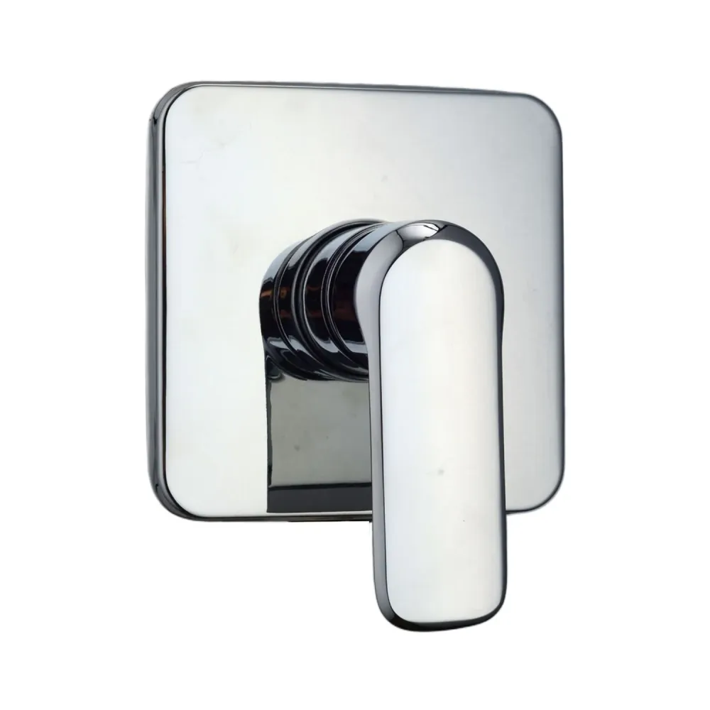 Built- single-way square shower mixer Hopper chrome-plated geel koper
