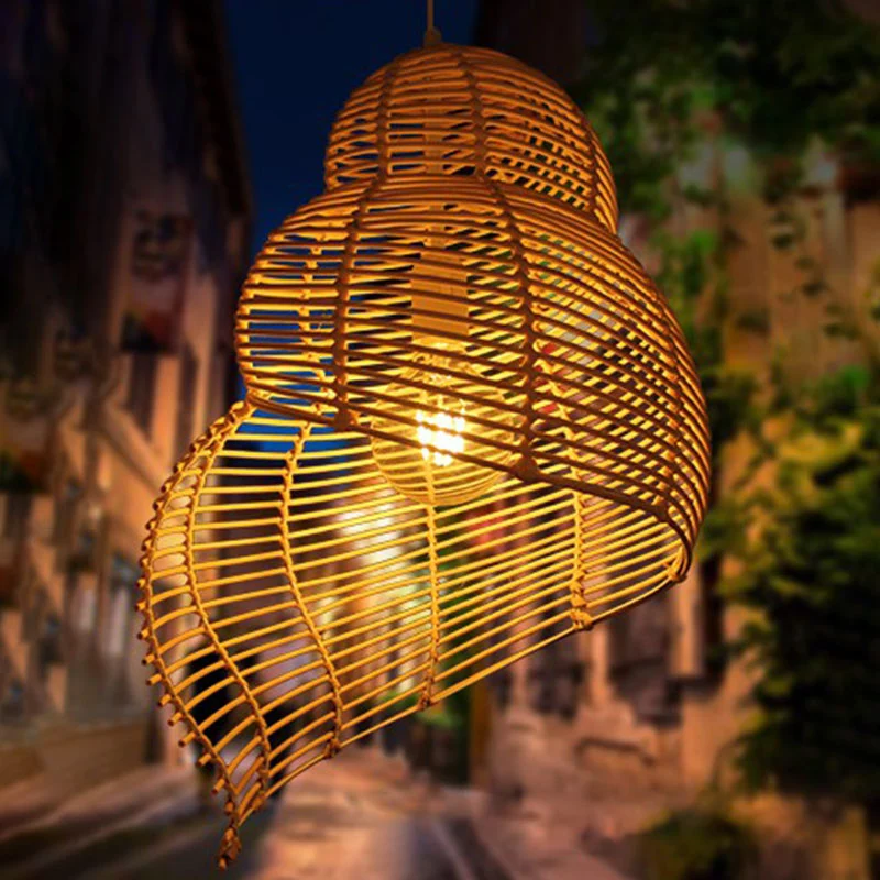 Conch Suspension Lighting Minimalistisch rotan 1��Head restaurant hangend plafondlicht
