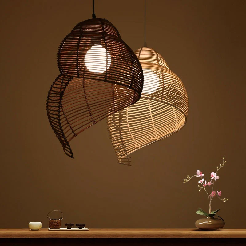 Conch Suspension Lighting Minimalistisch rotan 1��Head restaurant hangend plafondlicht
