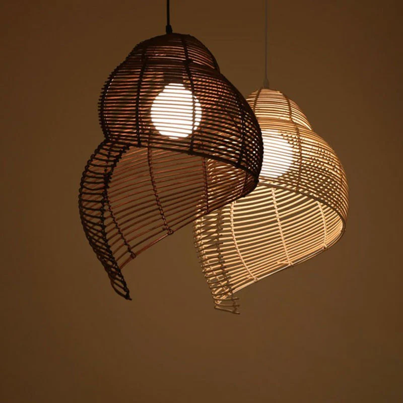 Conch Suspension Lighting Minimalistisch rotan 1��Head restaurant hangend plafondlicht