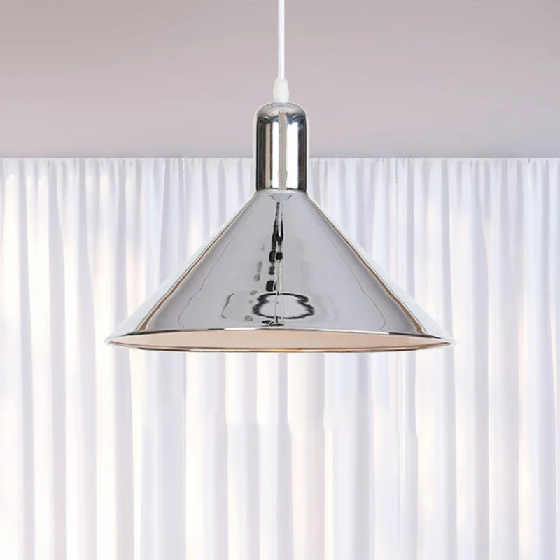 Conical Pendant Lighting Electroplate Metal Shade Single Light Hedendaags Hanging Light Rose