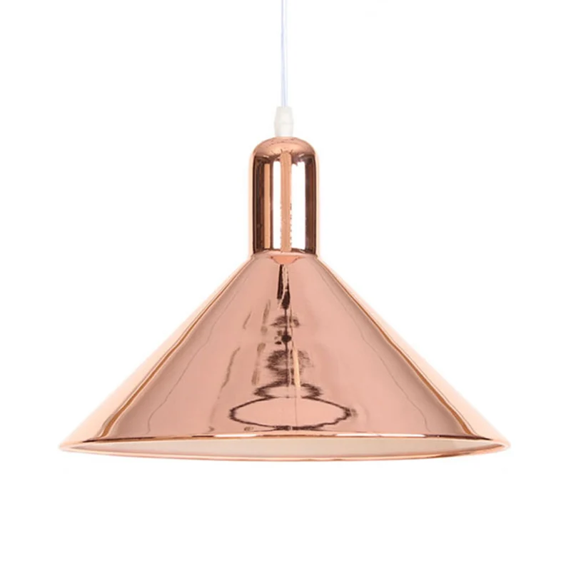Conical Pendant Lighting Electroplate Metal Shade Single Light Hedendaags Hanging Light Rose
