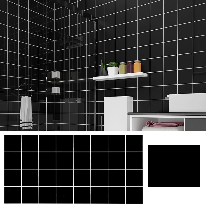 Contemporain Style Wallpaper Kitchen Single Tile Wallpaper Rectangle Shape Blue