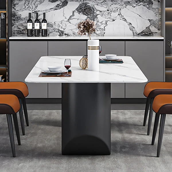 Contemporary Dining Table Sintered Stone Dining Table Tweeling Pedestal Dining Room 47