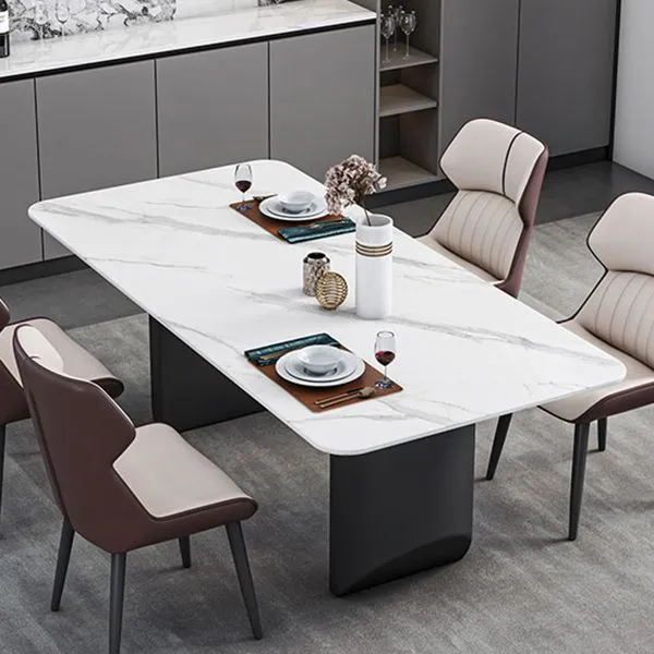 Contemporary Dining Table Sintered Stone Dining Table Tweeling Pedestal Dining Room 47