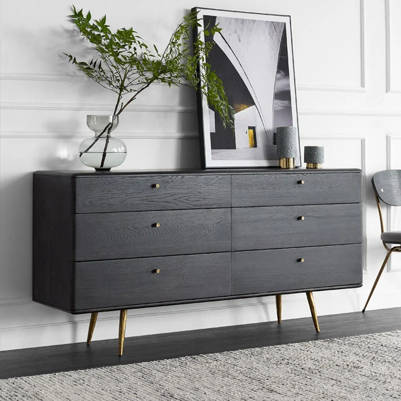 Contemporary Eik Double Dresser Horizontal Storage Chest Bedroom 47l