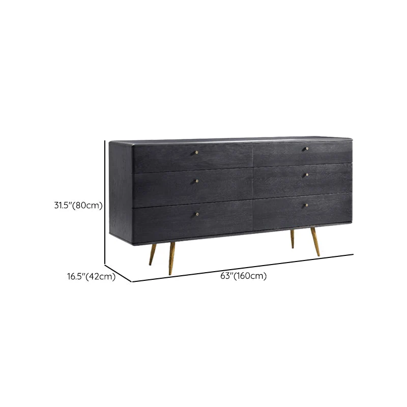 Contemporary Eik Double Dresser Horizontal Storage Chest Bedroom 47l