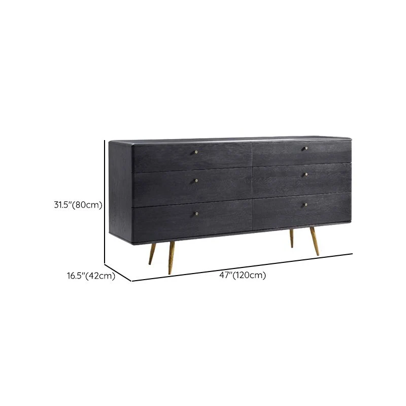 Contemporary Eik Double Dresser Horizontal Storage Chest Bedroom 47l
